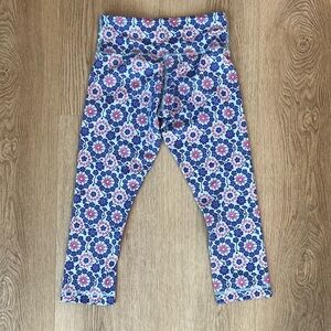 Lululemon Wunder Under Crop Twiggy Printed Power Purple/ Aquamarine 2